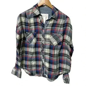 NWT WE THE FREE PEOPLE Flyaway Lightweight Oversized Flannel Button Down XS